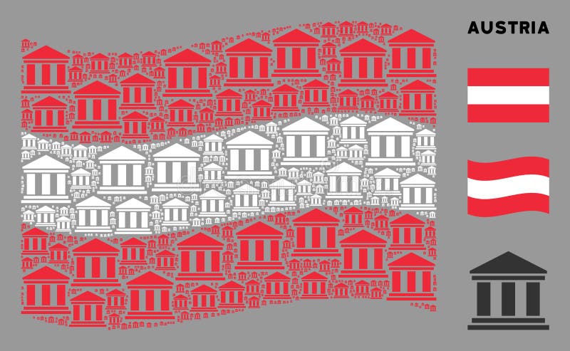 Download Waving Austrian Flag Mosaic Of Library Building Items ...