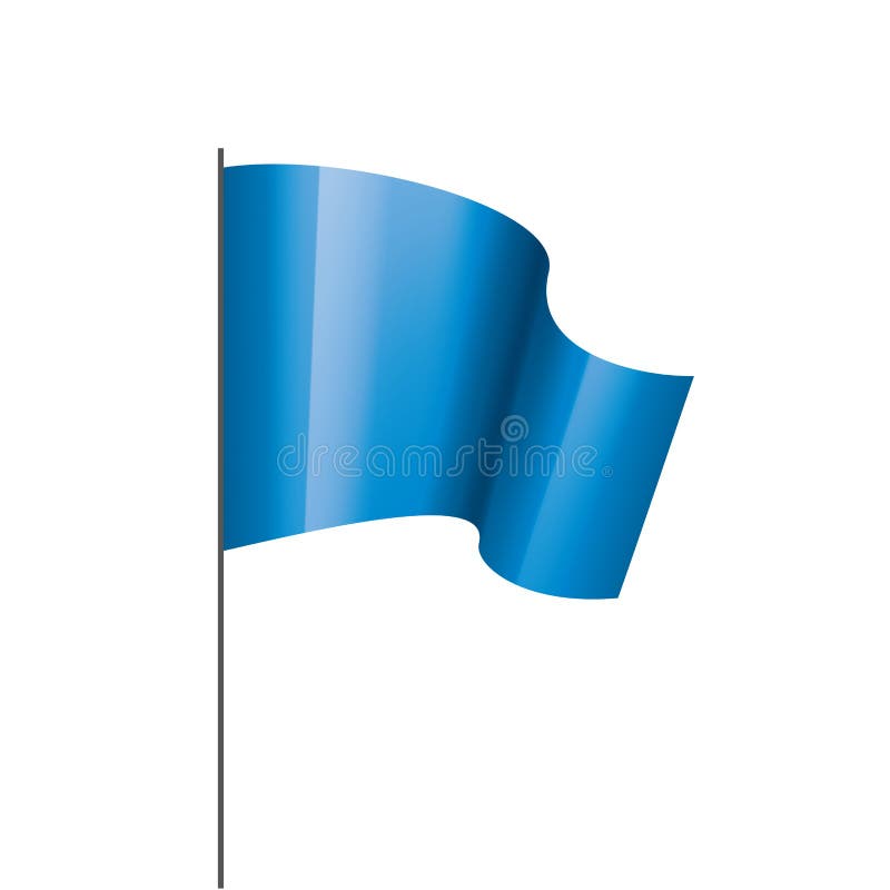 Waving the Blue Flag on a White Background Stock Vector Illustration of design, icon 125517663