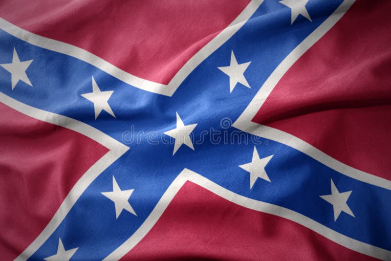 Waving Colorful Confederate Flag Stock Image - Image of capital ...
