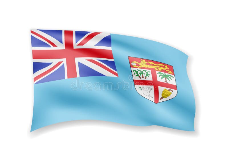 Waving Fiji Flag on White. Flag in the Wind Stock Illustration ...