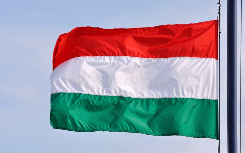 Waving flag of Hungary