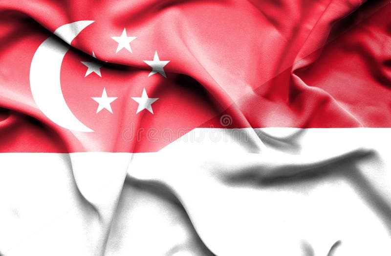 Indonesia and Singapore. the Indonesian and Singaporean Flags. Official