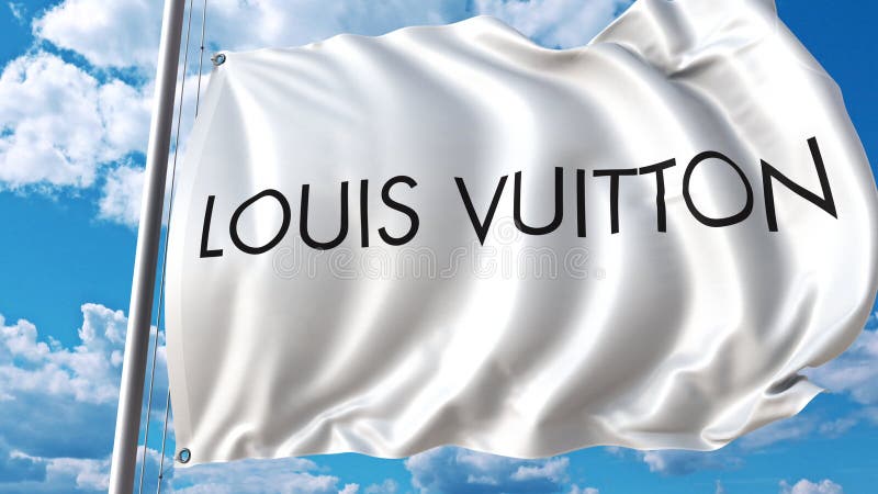 LOUIS VUITTON logo against sky backgroun, Stock Video
