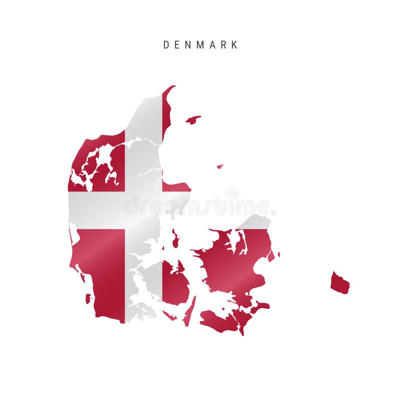 Waving Flag Map of Denmark. Vector Illustration Stock Vector ...