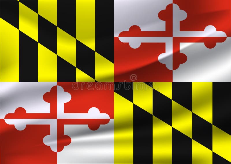 Download Waving Flag Of Maryland. 10 EPS Stock Illustration ...