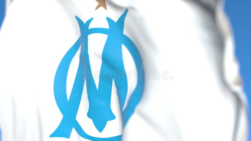 Olympique de Marseille Flag Waves Isolated in Plain and Bump