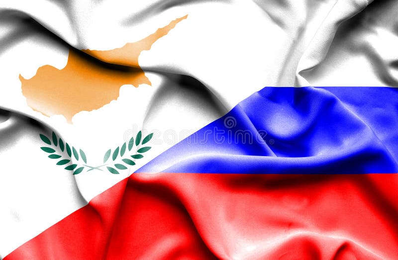 Cyprus And Russia. The Cyprian And Russian Flags. Official Proportion