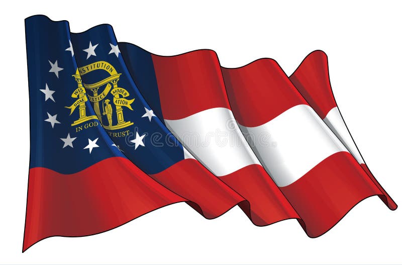 Waving Flag of the State of Stock Vector Illustration of