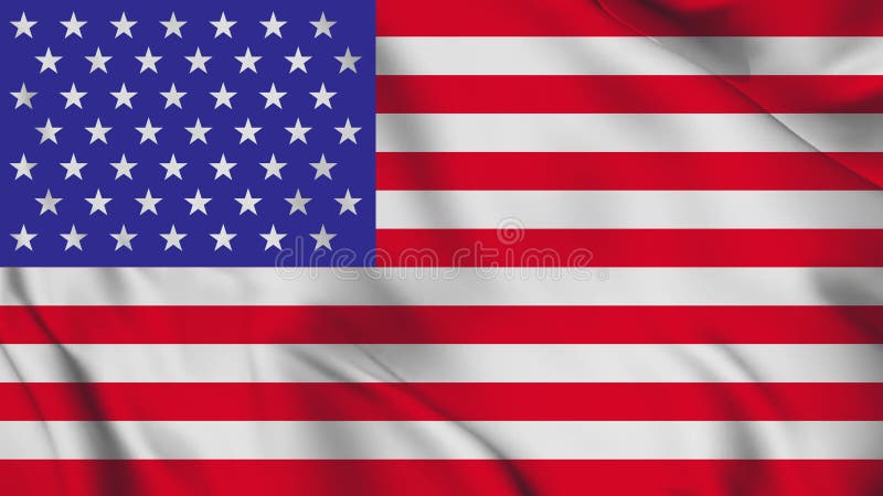 Waving flag of USA sign animated.