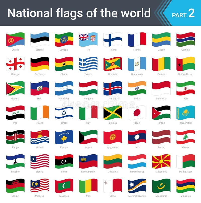 Flags of the World. Collection of Flags Full Set of National Flags