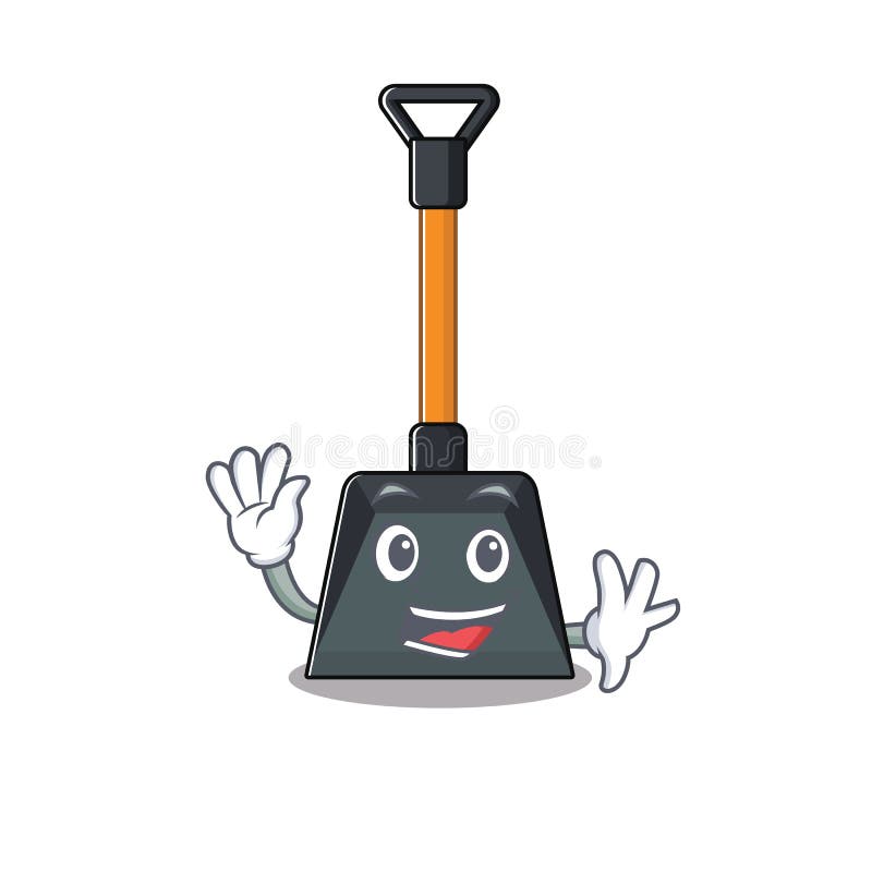 Download Waving Friendly Snow Shovel Cartoon Character Design Stock ...