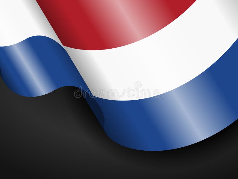 Waving Netherlands Flag on Black Stock Vector - Illustration of wallpaper,  background: 193514652