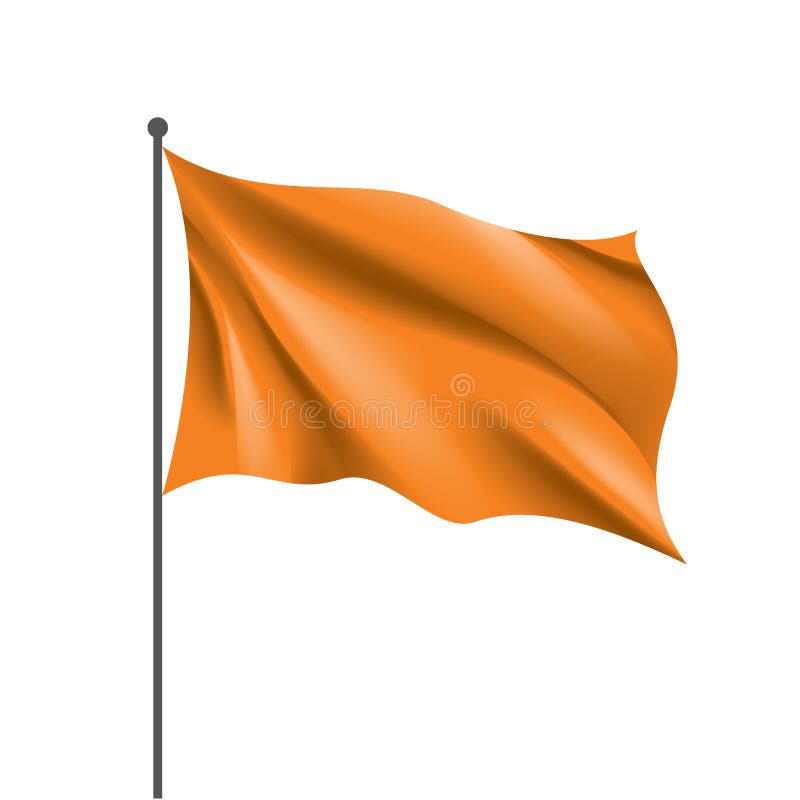 Waving the Orange Flag on a White Background Stock Vector