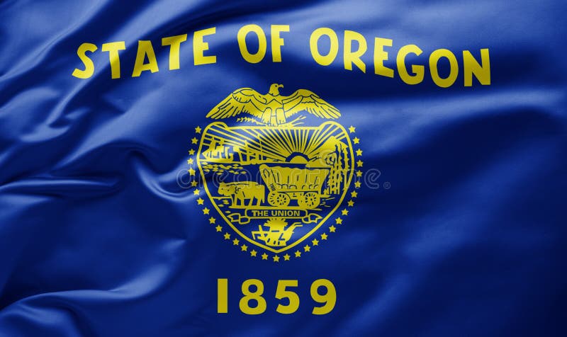 Waving State flagge of Oregon - Vereinigte Staaten von Amerika stockfotos Waving State flagge of Oregon - Vereinigte Staaten von Amerika stockfotos