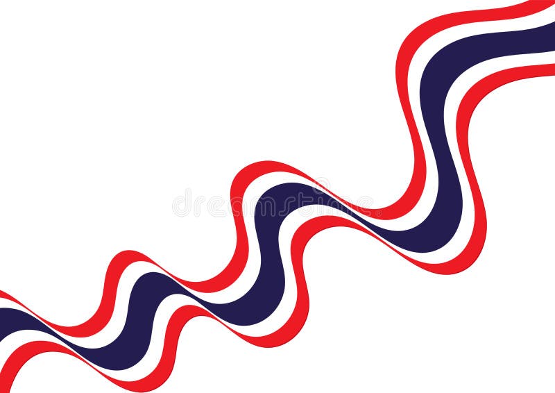 Thai national color red white blue ribbon isolated on white background with  clipping path Stock Photo
