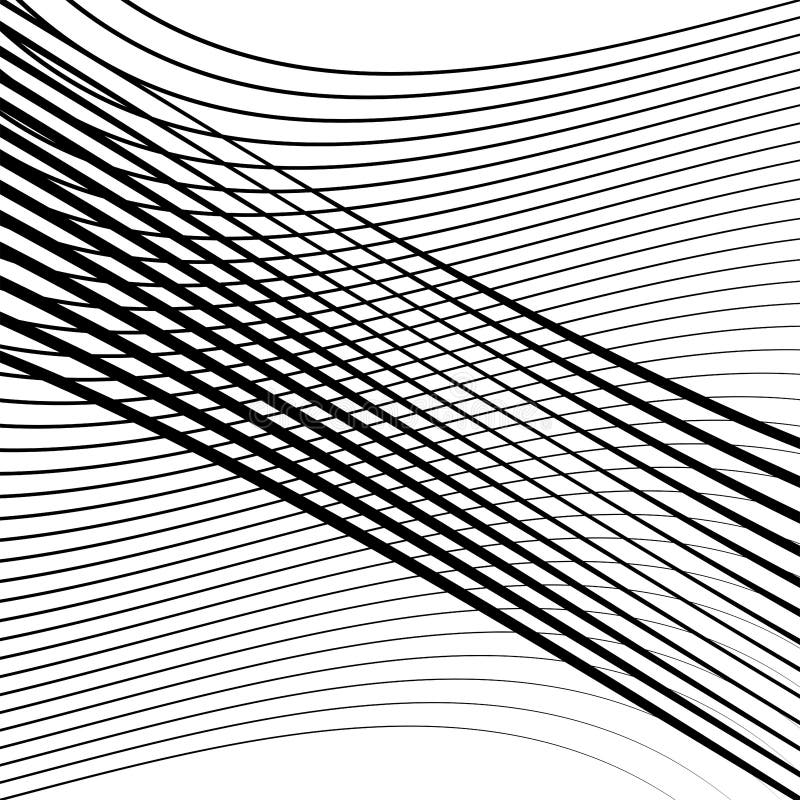 Waving, wavy lines pattern. Billowy, undulating tangle lines grid,mesh. Interlace undulating stripes. Squiggle, squiggly, wobbly interlock, intersecting strips, streaks. Abstract background, texture - Royalty free vector illustration