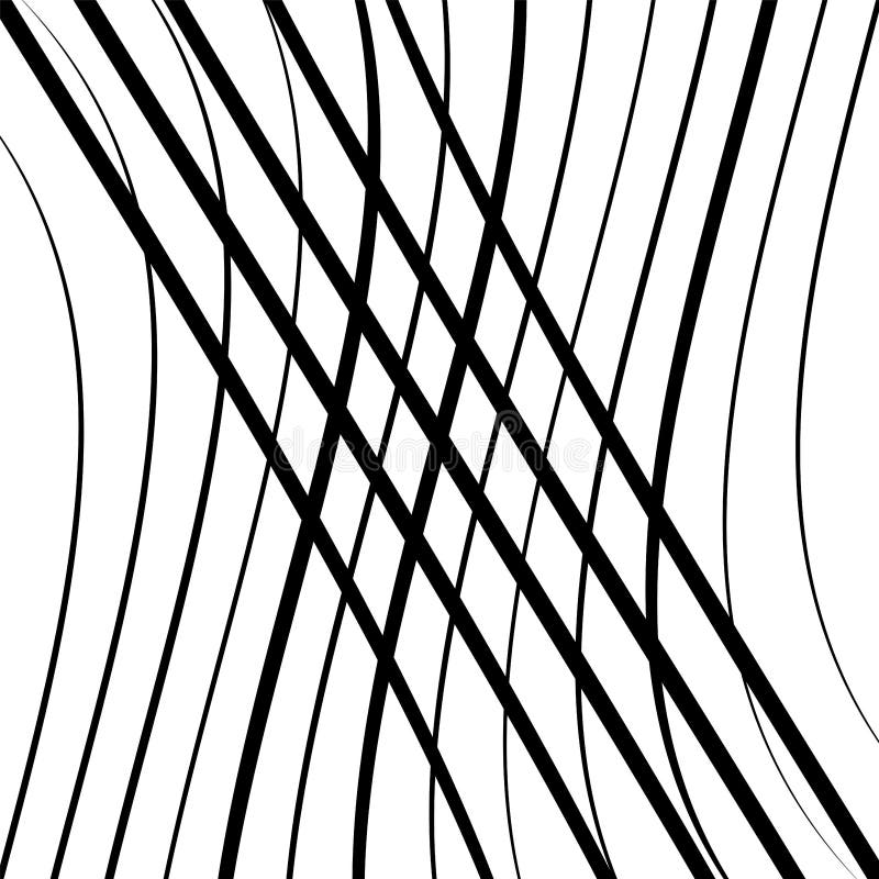 Waving, wavy lines pattern. Billowy, undulating tangle lines grid,mesh. Interlace undulating stripes. Squiggle, squiggly, wobbly royalty free illustration