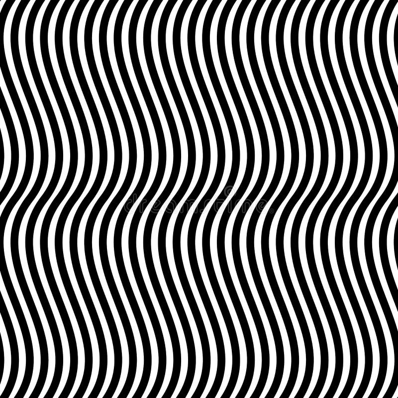 Waving, wavy vertical lines pattern / texture, Simple geometric element with billowy lines stock illustration