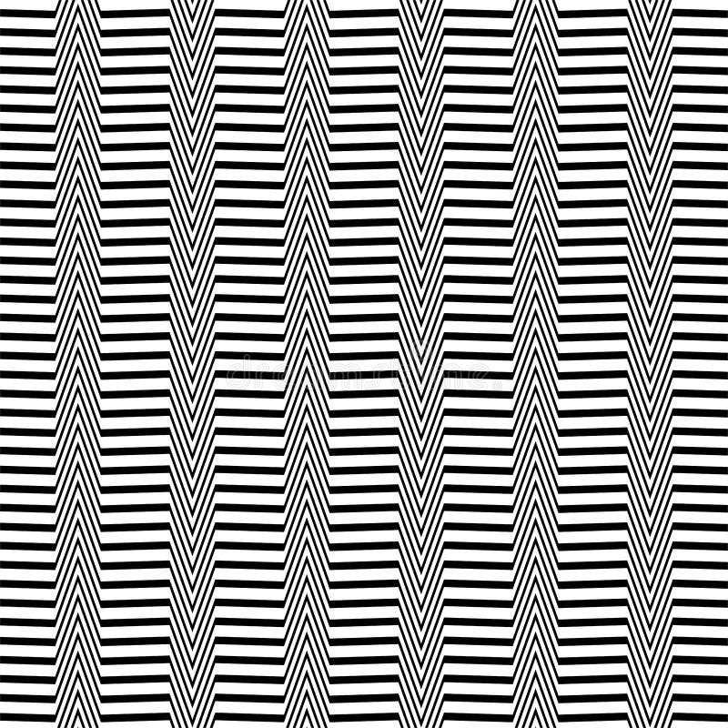 Waving, wavy, zigzag lines. Irregular parallel stripes, lines with wavy, waving distortion, deformation effect. Winding, criss- stock illustration