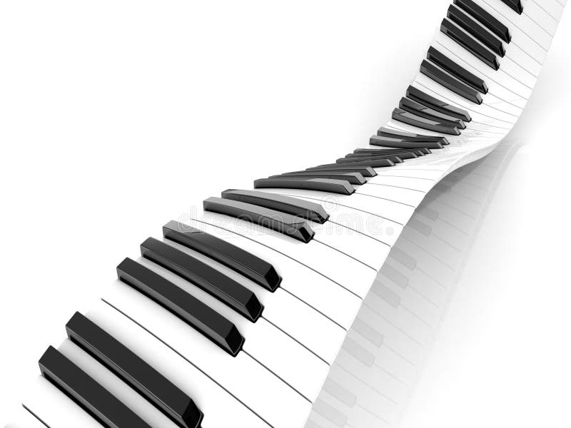 Wavy Abstract Piano Keyboard Stock Illustration Illustration of