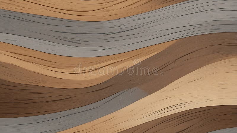 Wavy Abstract Wood Grain Background in Neutral Brown Gray Tones
