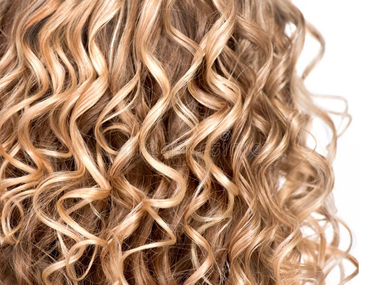 Wavy curly blonde hair closeup