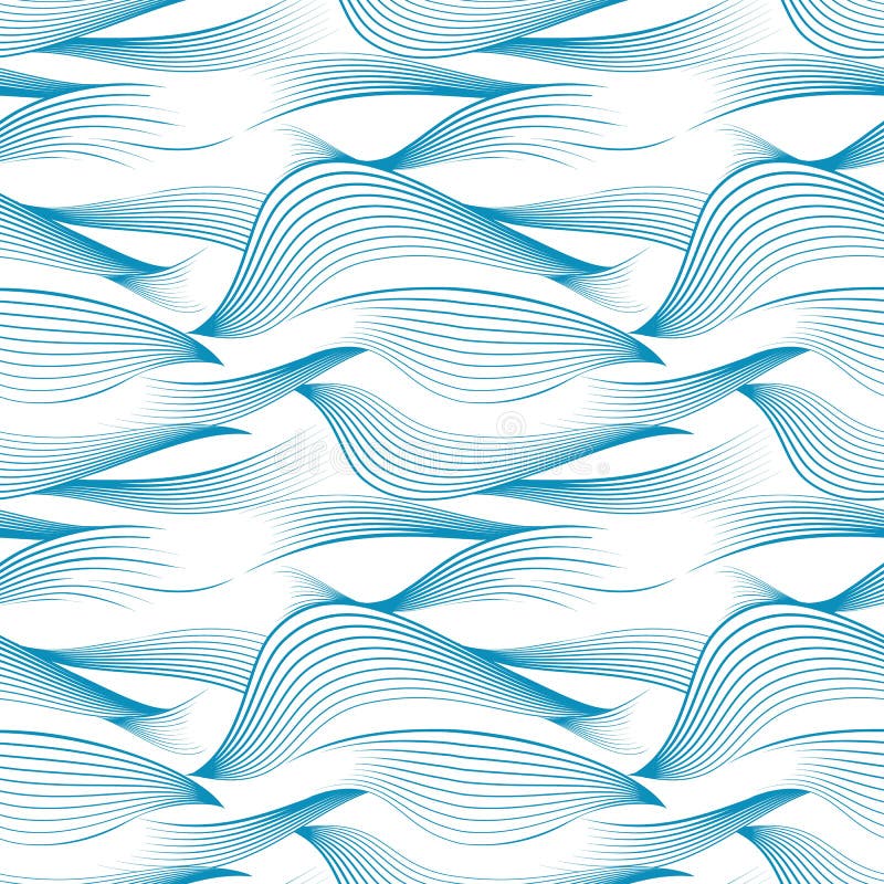 Wavy geometric seamless print vector illustration