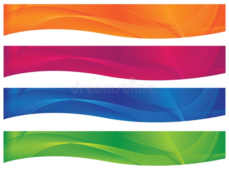 4 barevné hlavičky / bannery pro použití v dokumentaci nebo na webu.