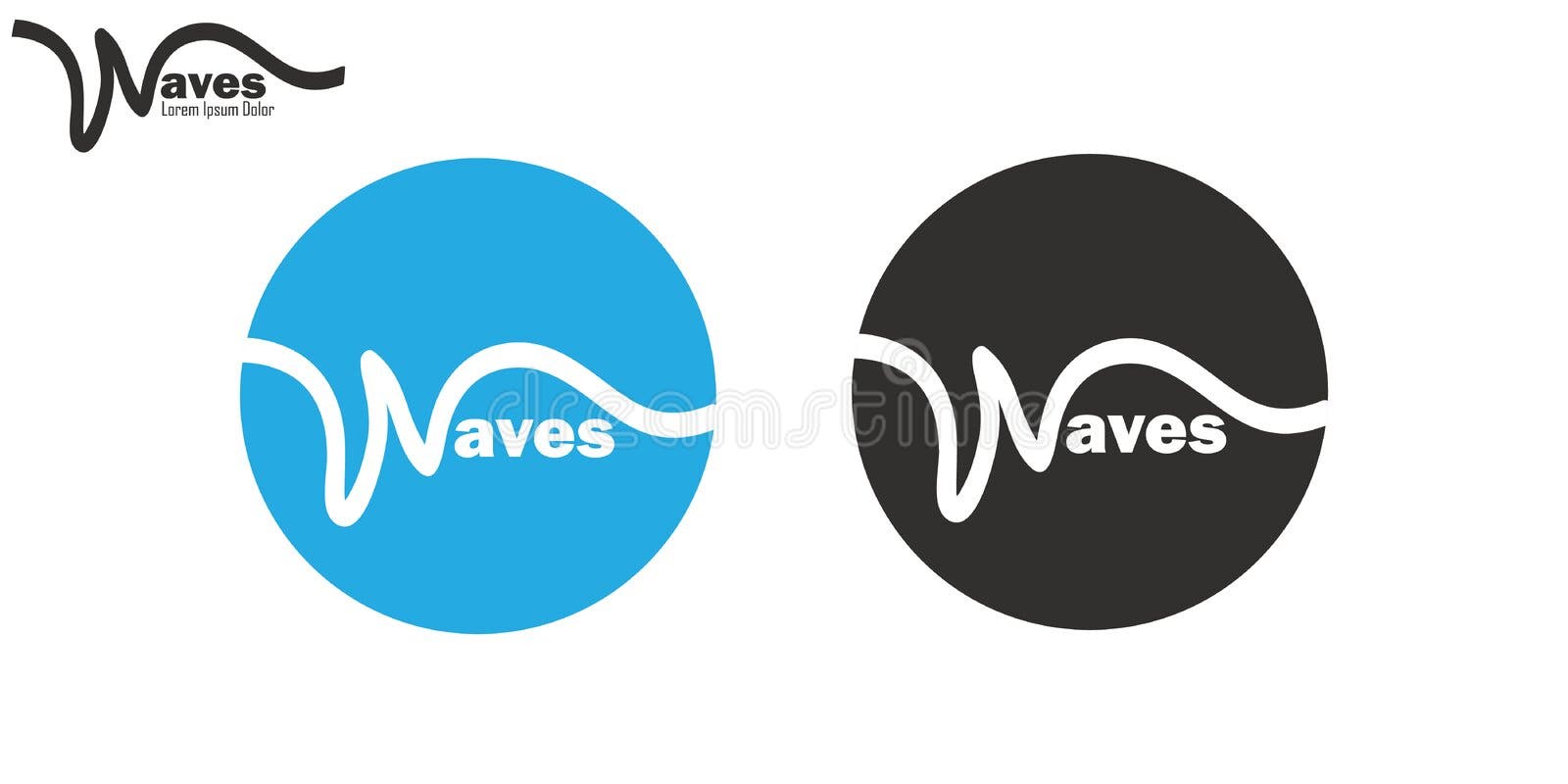 Sea Waves Logo Set, Sun Waves Logo Set, Whale Waves Logo Vector Stock ...