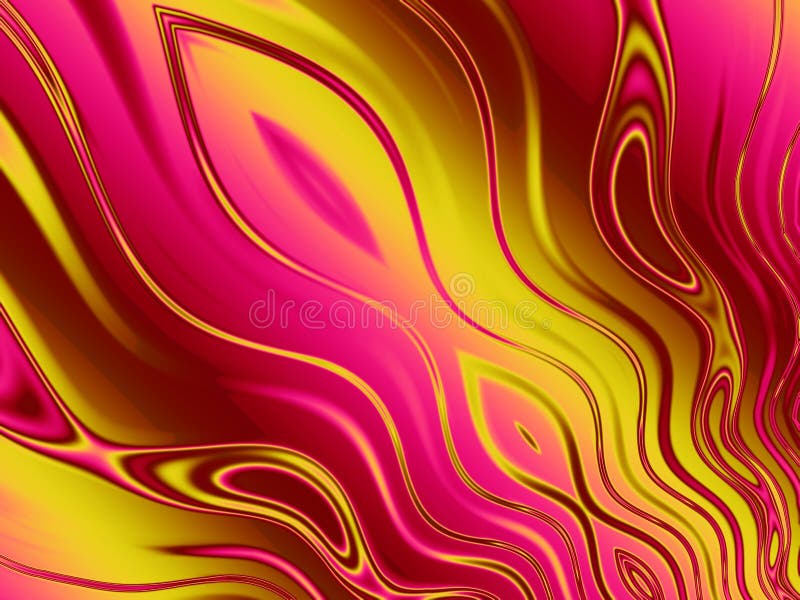 Wavy Lines Pink Yellow Pattern