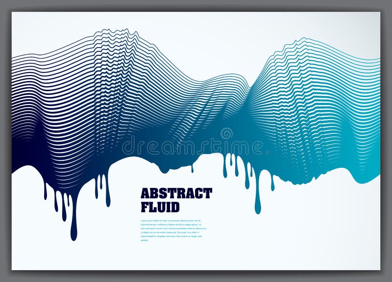 Wavy lines vector drop fluid abstract background. 3d colorful gradient motion art. Lined texture, dynamic surface, curve lines royalty free illustration