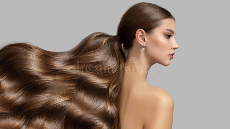Wavy Long Thick Hair Womens Fashion. Hair Care Stock Image - Image of long,  portrait: 212467825