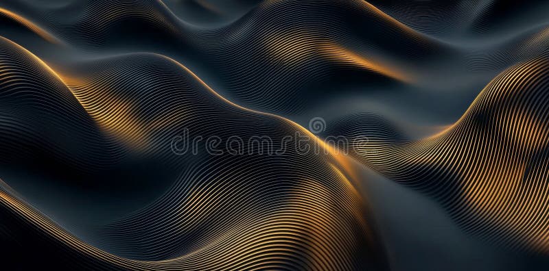A wavy metallic pattern abstracted in 3D, 3D rendering, digital art, a stunning abstract background, digital art, a stock illustration