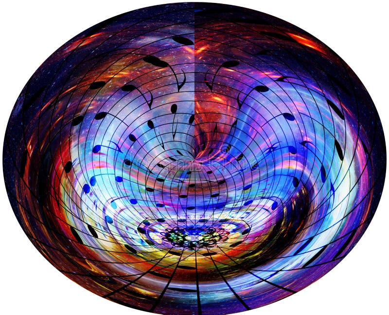 Wavy Music Notes In Space With Stars. Abstract Color ...