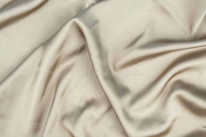 Wavy Rippled Beige Silk Satin Fabric Background Stock Photo Image of