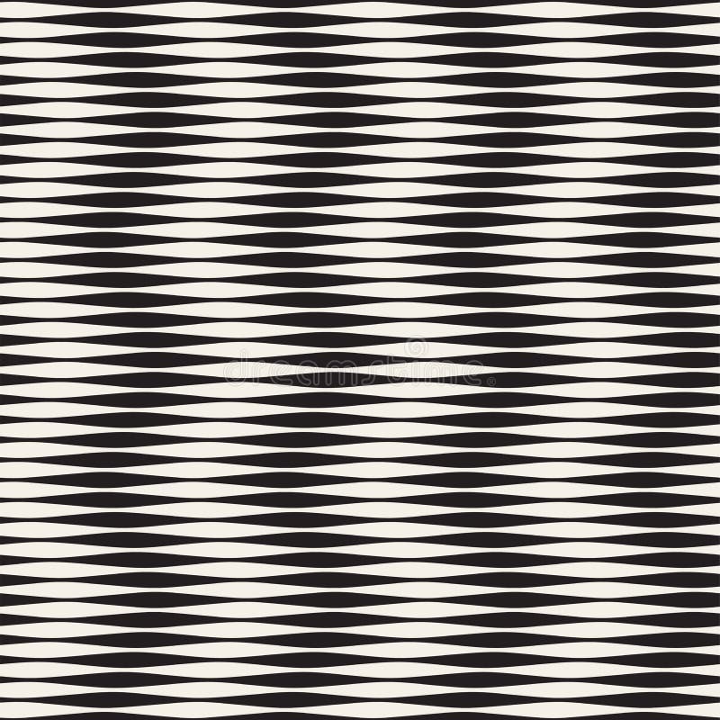 Wavy Stripes Vector Seamless Pattern. Retro Wavy Engraving Texture