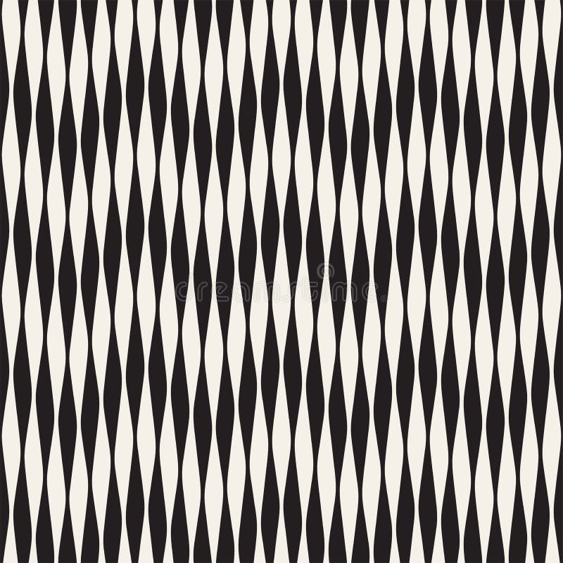 Wavy Stripes Vector Seamless Pattern. Retro Wavy Engraving Texture