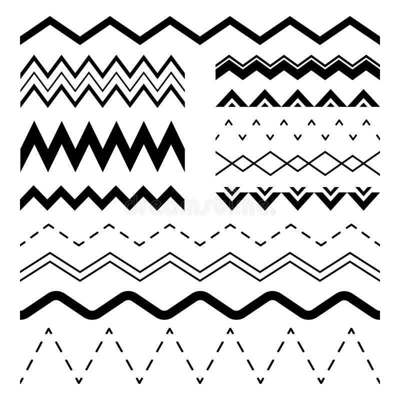 Wavy zigzag. Wiggle jagged waves, parallel sinus line wave border and sine zigzags frame. Squiggle strip frames, curvy divider or wiggly billow. Vector seamless illustration isolated symbols set. Wavy zigzag. Wiggle jagged waves, parallel sinus line wave border and sine zigzags frame. Squiggle strip frames, curvy divider or wiggly billow. Vector seamless illustration isolated symbols set