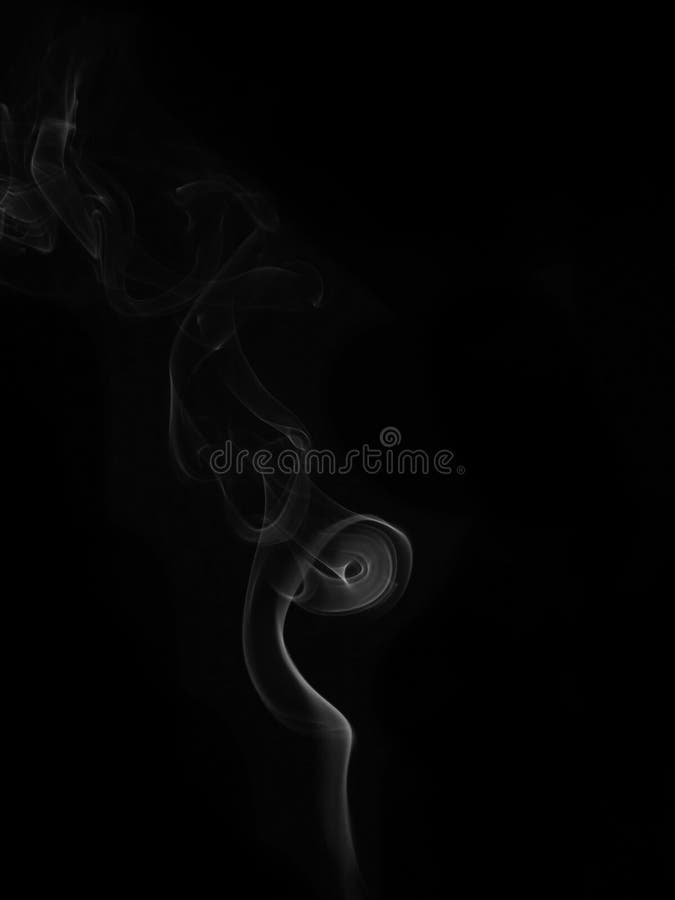 Wax Candle with Burning Wick and Smoke, Isolated on a Black Background