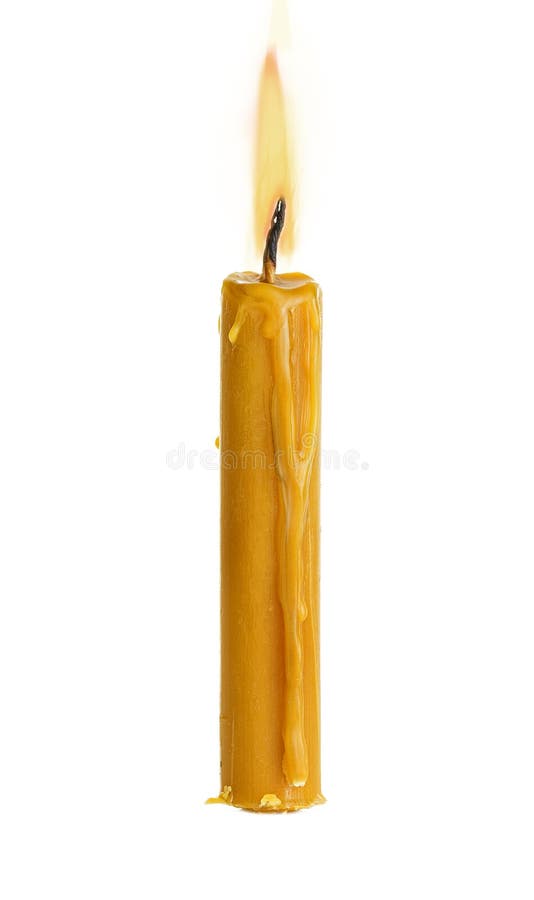 Wax candle isolated on white background