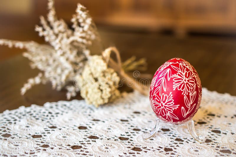 Wax-embossed Easter egg, Easter decoration, Easter folkart, spring decor