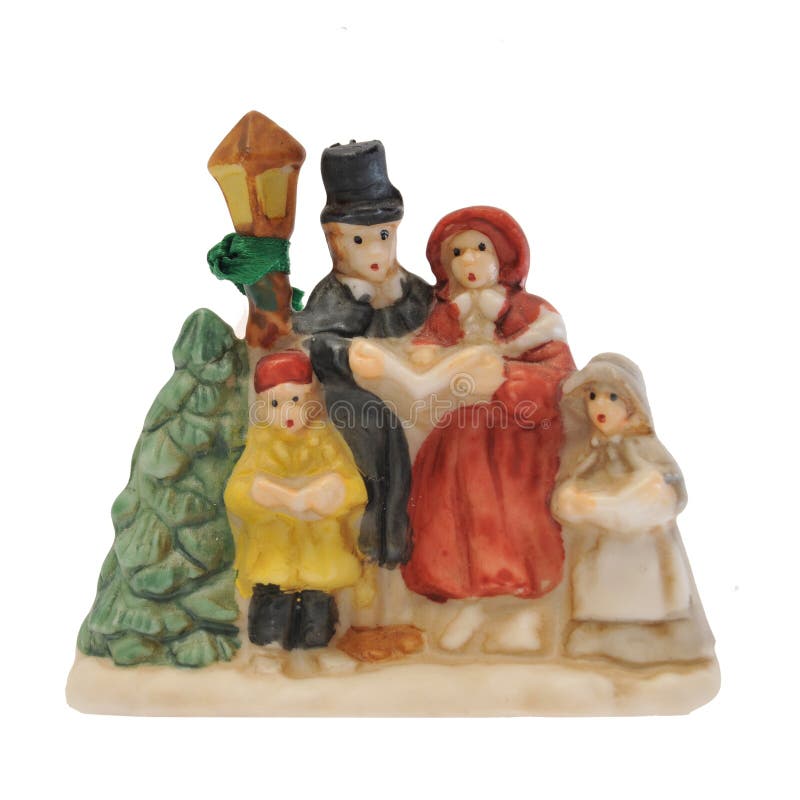 Wax miniature statue of Christmas carolers