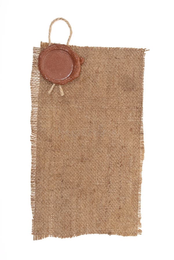 Wax seal on sackcloth material