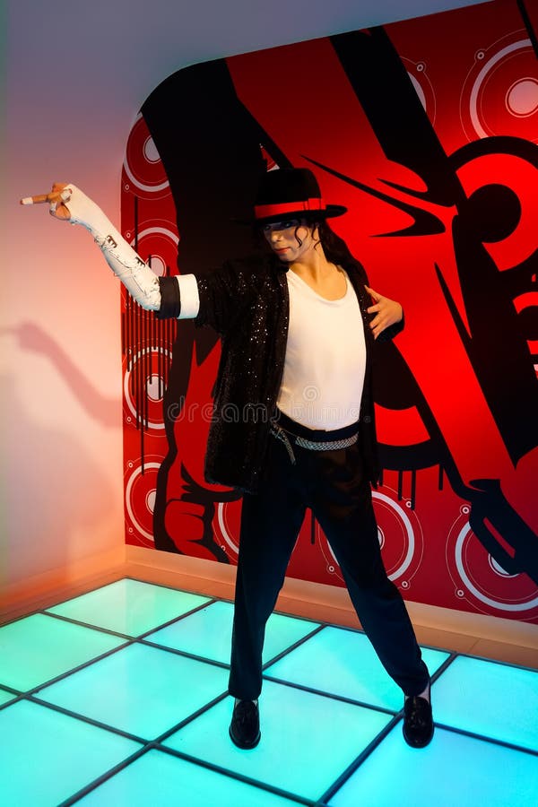Waxwork van Michael Jackson bij Mevrouw Tussauds-wasmuseum royalty-vrije stock fotografie Waxwork van Michael Jackson bij Mevrouw Tussauds-wasmuseum royalty-vrije stock fotografie