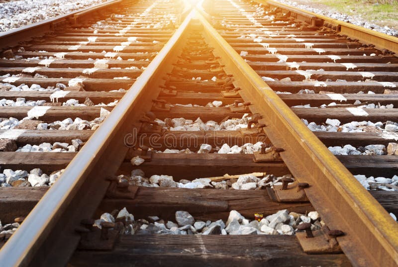 The way forward railway stock image