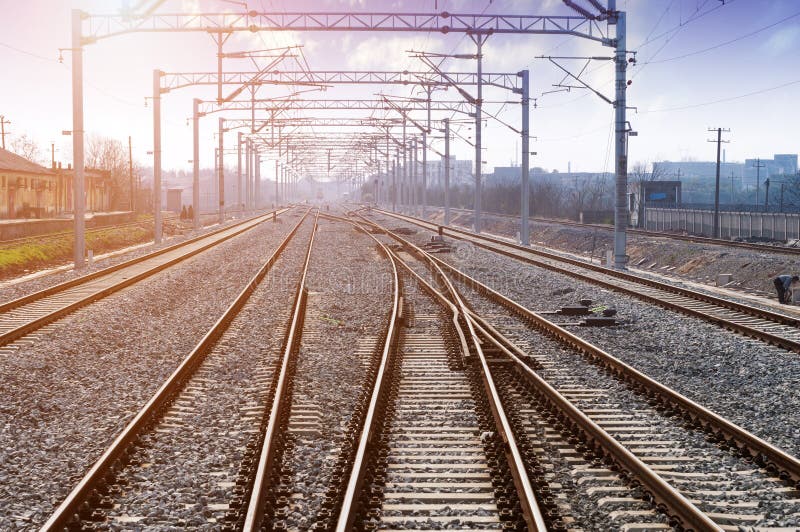 The way forward railway royalty free stock images