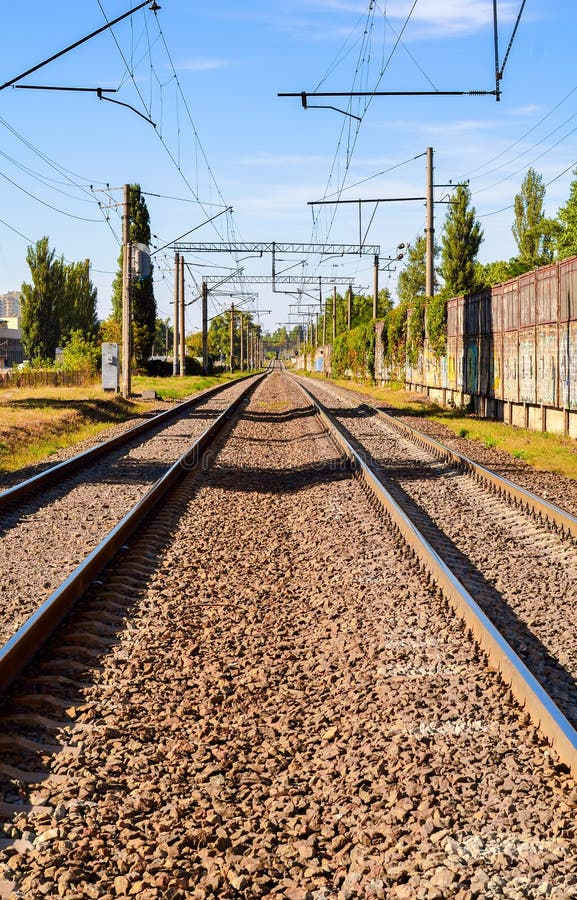 The way forward railway in the city. stock photography