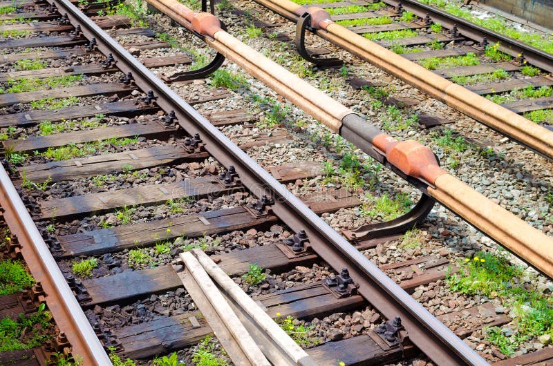 The way forward railway in the city. royalty free stock image