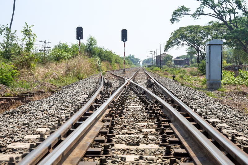 The way forward railway royalty free stock images