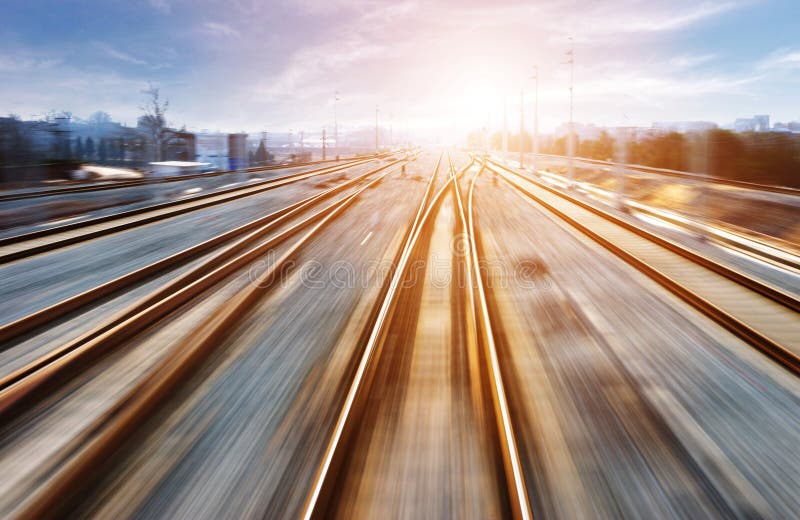 The way forward railway under the blue sky royalty free stock photos